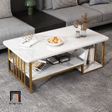  Bàn sofa mặt đá xám chữ nhật BSF77 Vigo 1m x 50 cho nhà nhỏ 