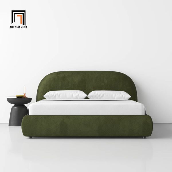 giường ngủ vải nhung xanh lá