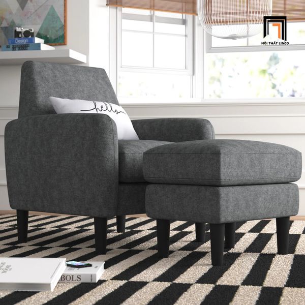 ghế sofa đơn vải nỉ xanh dương