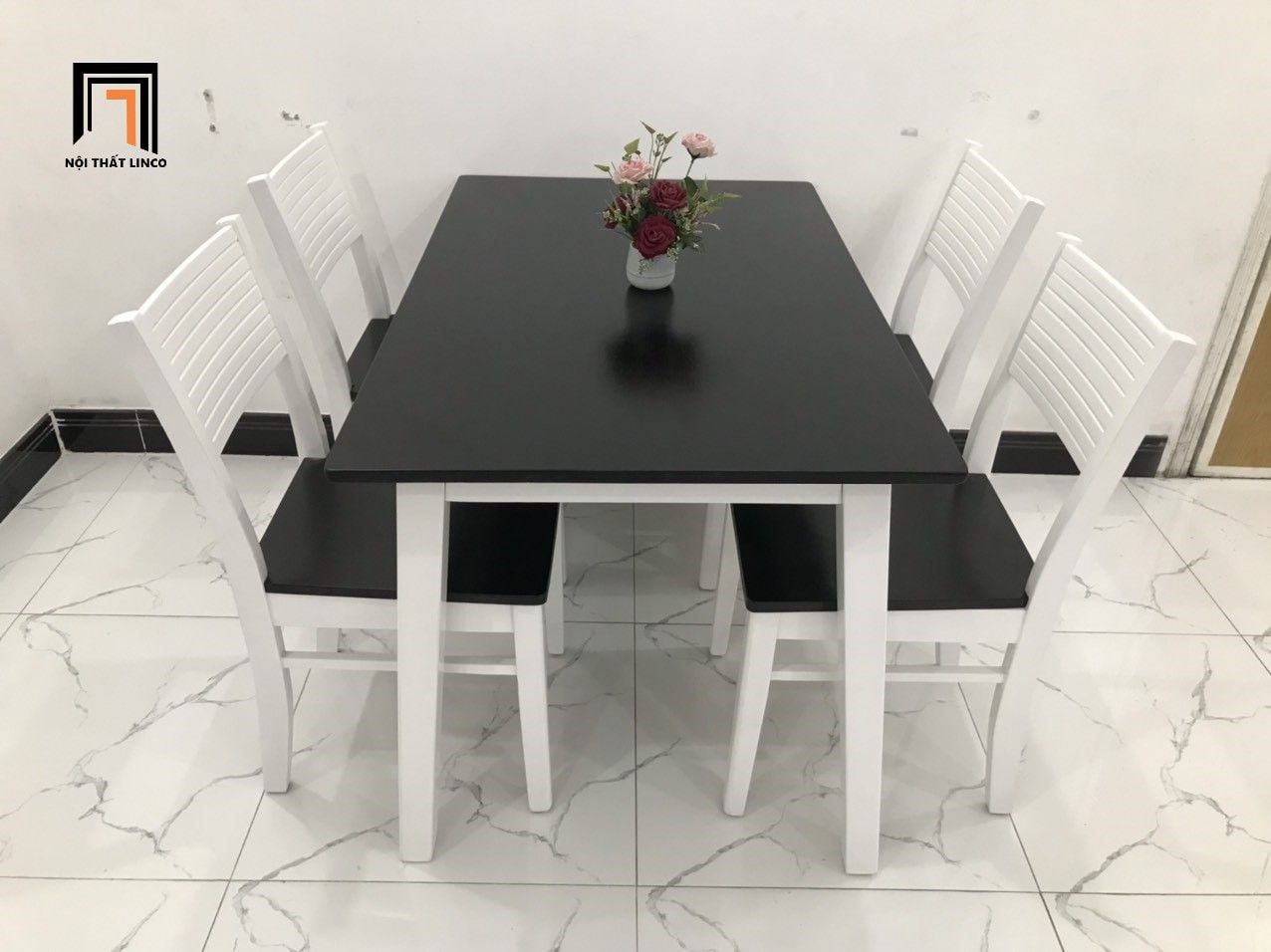  Set bàn ghế ăn giá rẻ 4-KH4-G7-B108-dentrang cho chung cư đẹp 