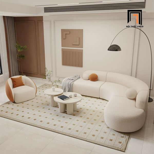 bộ ghế sofa góc cong 2m5 x 2m1