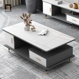  Bàn sofa phòng khách chữ nhật 1m BSF33 Katy mặt đá xám ghi 