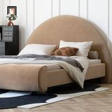  Giường ngủ vải nhung màu nâu GN58 Desirae xinh xắn 1m6 x 2m 