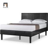  Giường ngủ da giả Pu màu đen GN9 Clyde 1m6 x 2m sang trọng 