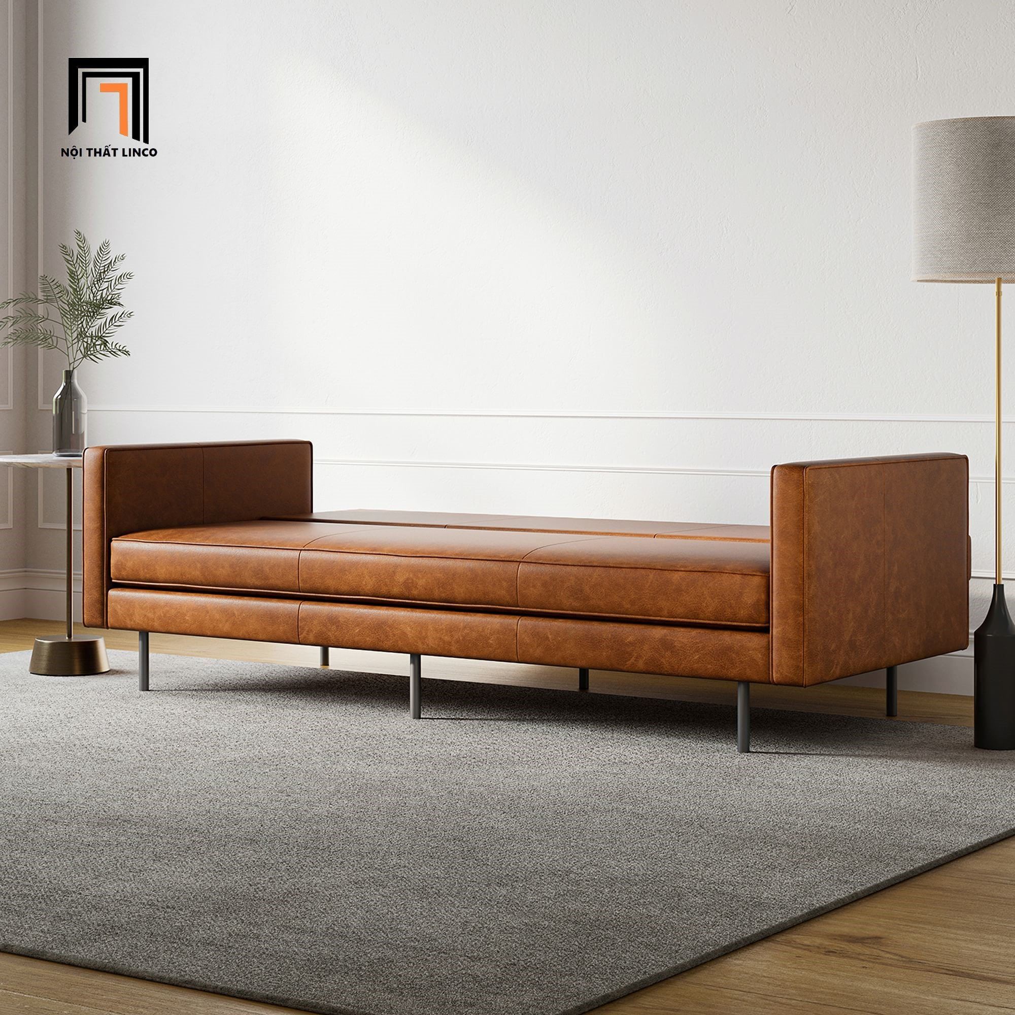  Ghế sofa băng bật giường dài 2m GB14 Axel bọc da công nghiệp 