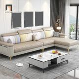  Ghế sofa góc L da công nghiệp GT171 Sheridon 2m3 x 1m55 xám ghi 