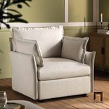  Ghế sofa đơn 1 nệm ngồi xám trắng DT84 Byron cho gia đình 