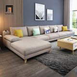  Ghế sofa góc L vải nỉ màu kem GT172 Moark 2m6 x 1m8 cho gia đình 