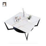  Bàn sofa cao cấp mặt đá vuông BSF41 Skawy 60 x 40 2 tầng 