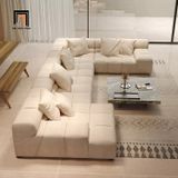  Set ghế sofa U da công nghiệp UT21 Brooker 3m4 xám trắng 