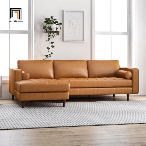  Bộ ghế sofa góc L GT6 Matilda 2m2 x 1m6 màu nâu da bò 