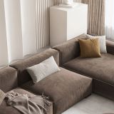  Ghế sofa góc hiện đại GT158 Plainview 2m6 x 1m6 vải nỉ màu nâu 