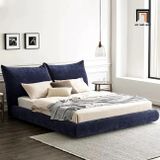  Giường ngủ bọc nệm màu xanh đậm GN42 Tory vải nỉ giá rẻ 