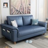  Ghế sofa băng dài 2m1 BT338 Bawati xanh dương da giả Pu 