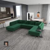  Bộ ghế sofa U phòng khách UT19 Tyne 3m2 vải nhung màu cam 