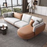  Ghế sofa góc L bọc da giả GT189 Vittel 3m x 1m6 mẫu hiện đại 