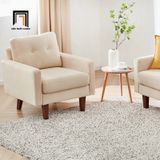  Ghế sofa đơn 1 chỗ ngồi DT8 Brook vải nhung trắng kem 
