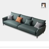 Ghế sofa băng da Pu màu xanh lá BT89 Noha dài 2m sang trọng 
