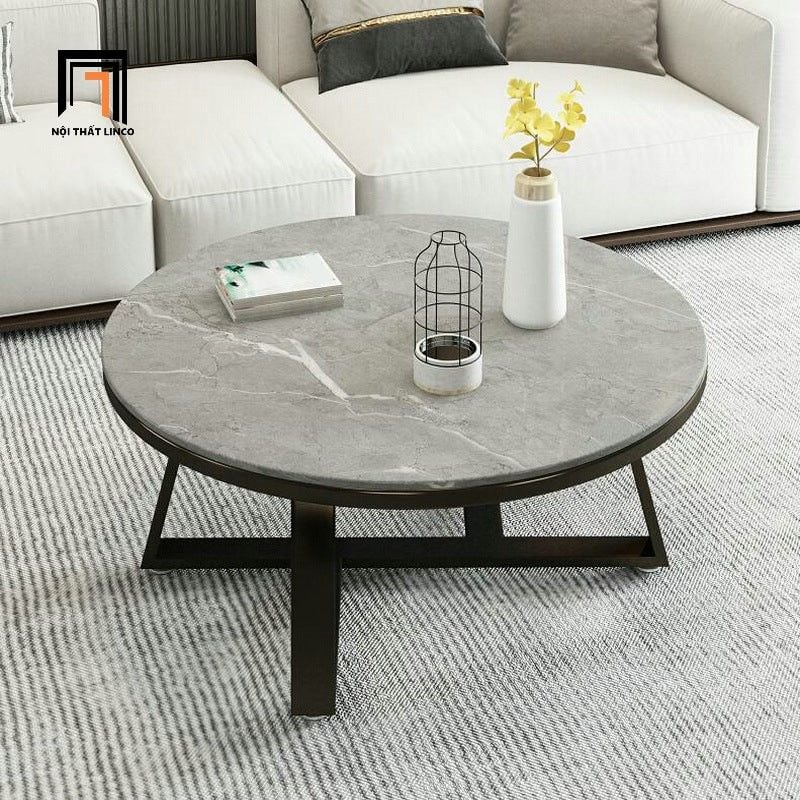  Bàn trà mặt đá tròn 70cm giá rẻ BSF9 Hamis trang trí shop tiệm 