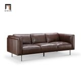  Set ghế sofa phòng khách da giả nâu KT130 Foxcon sang trọng 