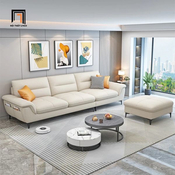 ghế sofa văng dài 2m3 trắng kem