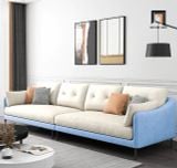  Ghế sofa băng dài BT58 Nordic 2m4 bọc da giả cho phòng lớn 