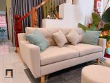  Ghế sofa văng nỉ màu trắng kem BT113 Saxon dài 1m9 giá rẻ 