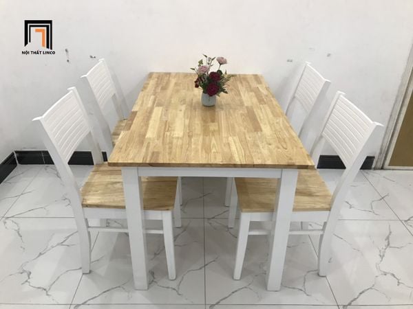 bộ bàn ăn 4 ghế ngồi gỗ tự nhiên