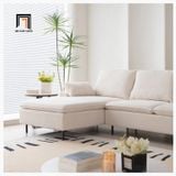  Bộ ghế sofa U vải nỉ trắng kem UT30 Yushi dài 3m xinh xắn 