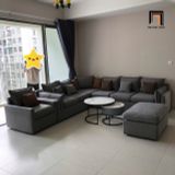  Bộ ghế sofa U vải nỉ màu xám dài 3m2 UT3 Hanna cho chung cư 
