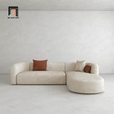 Ghế sofa góc L kiểu cong GT262 Schoer 2m2 x 1m6 da màu nâu 
