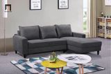  Bộ ghế sofa góc 2m2 x1m6 GT102 Gotfry màu xám đen 