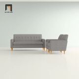  Bộ ghế sofa bọc vải màu xám KT120 Wachtel phòng khách giá rẻ 