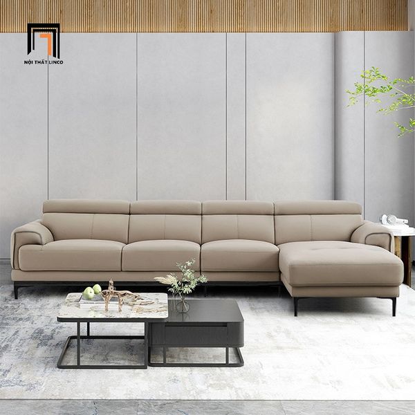 ghế sofa góc chữ L da giả sang trọng