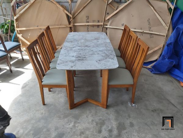 bộ bàn ăn 6 ghế phòng bếp
