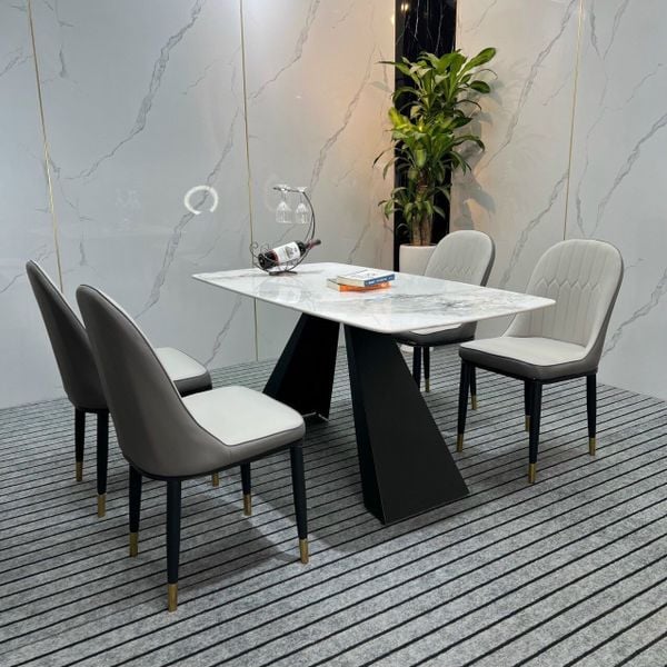 bộ bàn ghế ăn cao cấp đá ceramic