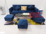  Bộ ghế sofa băng giường BTV 2m thông minh xanh đậm vải nhung 