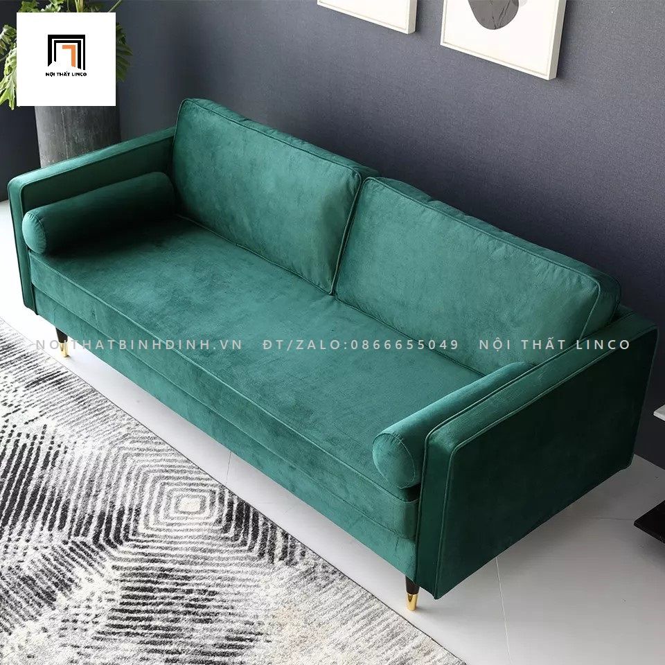  Ghế sofa băng dài BT1 dài 1m9 xanh lá vải nhung giá rẻ 