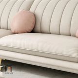  Ghế sofa băng đẹp BHQ7 Sorgio dài 2m4 da giả trắng kem 