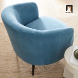  Ghế sofa đơn tròn giá rẻ DT18 Viv màu xanh dương vải nhung 