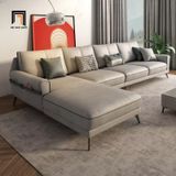  Ghế sofa góc L da công nghiệp 3m x 1m6 GT30 màu xám cao cấp 