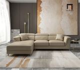  Ghế sofa góc L da cao cấp GT242 Morse 2m4 x 1m6 màu nâu 