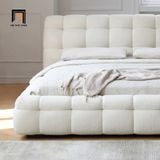  Giường ngủ màu trắng cho gia đình GN36 Addie vải lông cừu 
