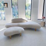  Bộ ghế sofa văng cong trắng kem BT248 Beanee 2m nhỏ gọn giá rẻ 