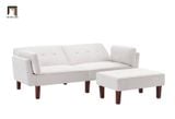  Ghế sofa bed giường nằm GB53 Armisen 2m xám trắng vải nỉ nhung 