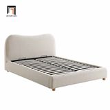  Giường ngủ bọc vải lông cừu trắng kem GN65 Egerie xinh xắn 