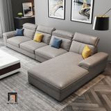 Bộ ghế sofa góc L da giả GT85 Tianfy 3m x 1m8 màu xám đen 