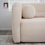  Ghế sofa văng cong trang trí shop BT262 Utah 2m màu trắng kem 