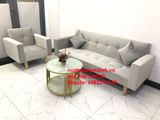  Set ghế sofa phòng khách đẹp NS02 hiện đại xám vải nhung 