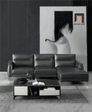  Bộ ghế sofa góc L cao cấp GT246 Kiron da đen bóng 3m x 1m6 